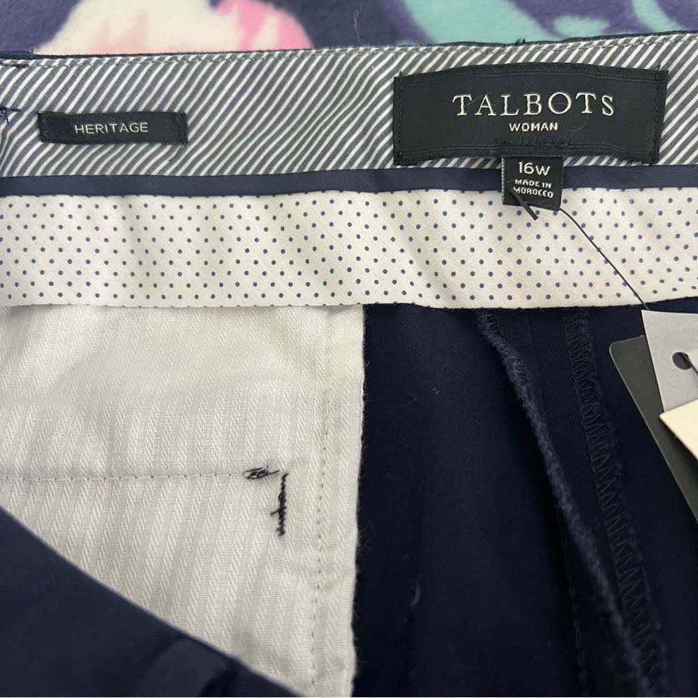 Talbots Heritage 16W Navy Blue Straight Leg Cropped Pants - Picture 7 of 12